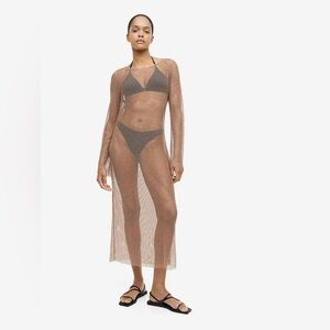 H&M Mesh Long Sleeve Dress with Rhinestones